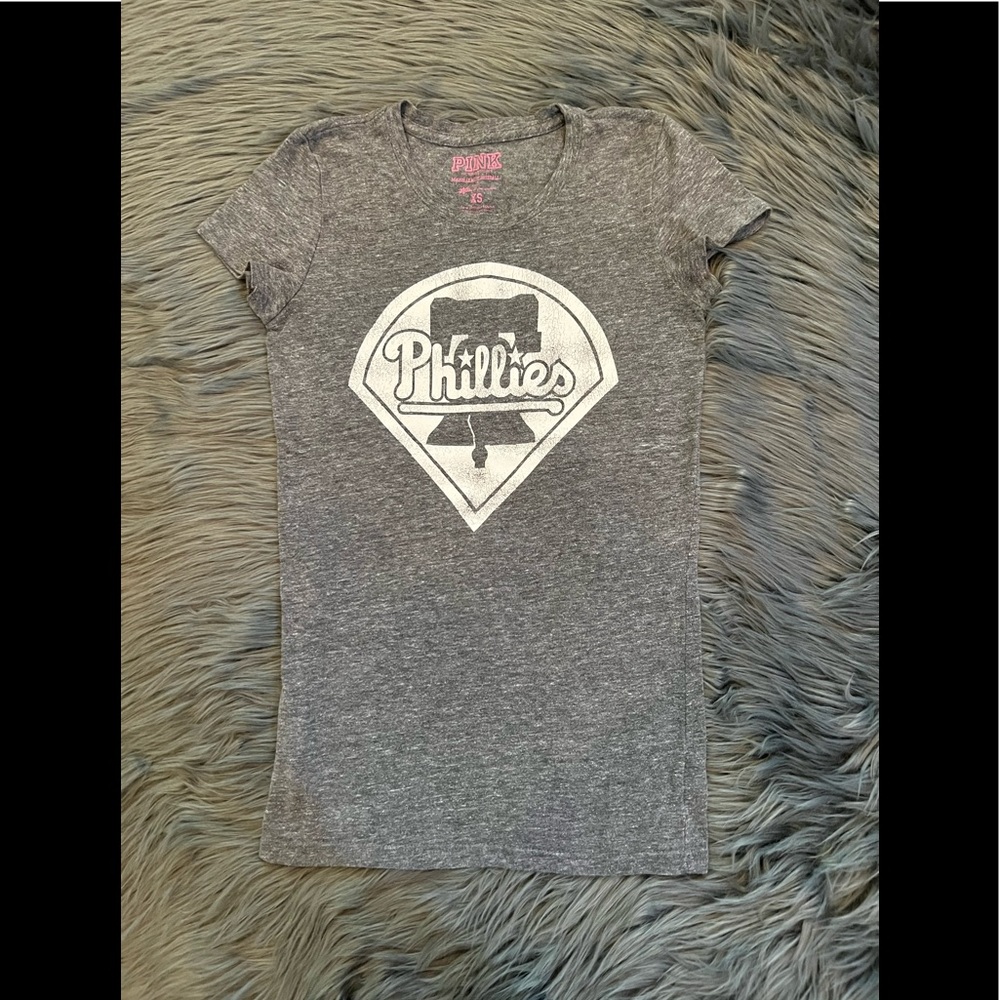 Vintage PINK Victoria’s Secret Phillies Tee - Size XS | Color: Grey